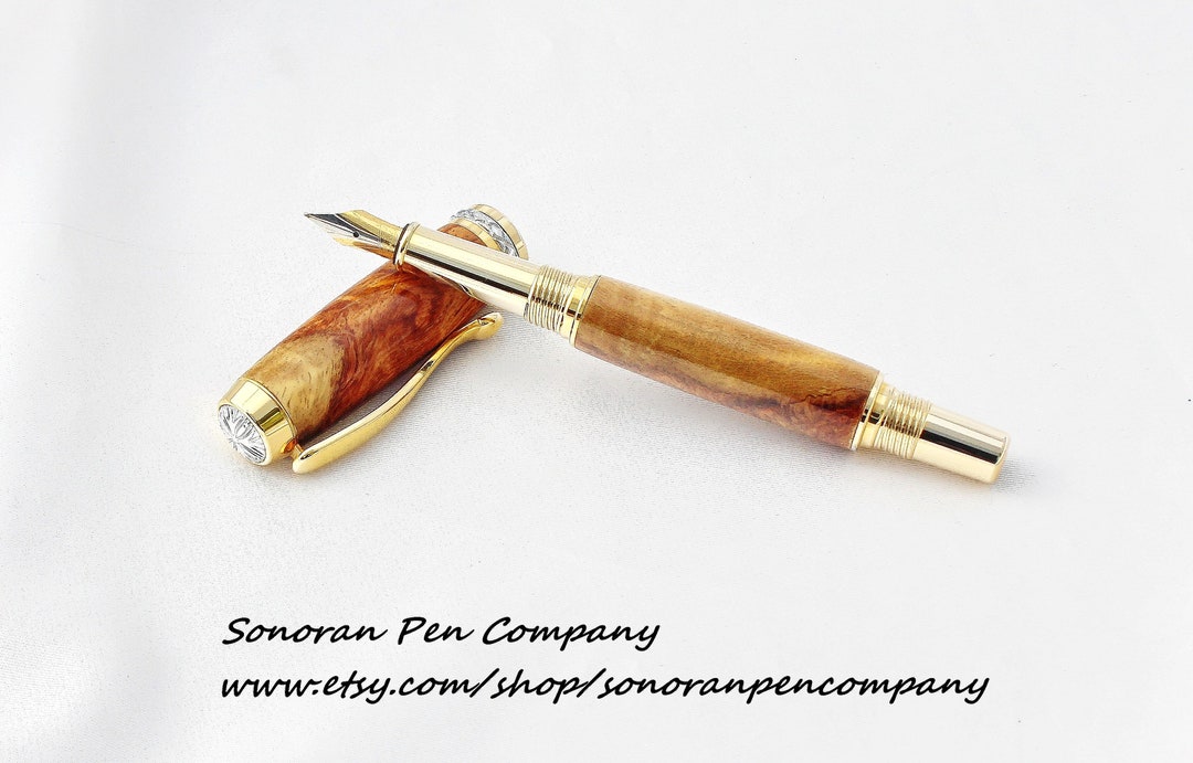 Triton Amboyna Burl Fountain Pen OR Rollerball Pen Etsy