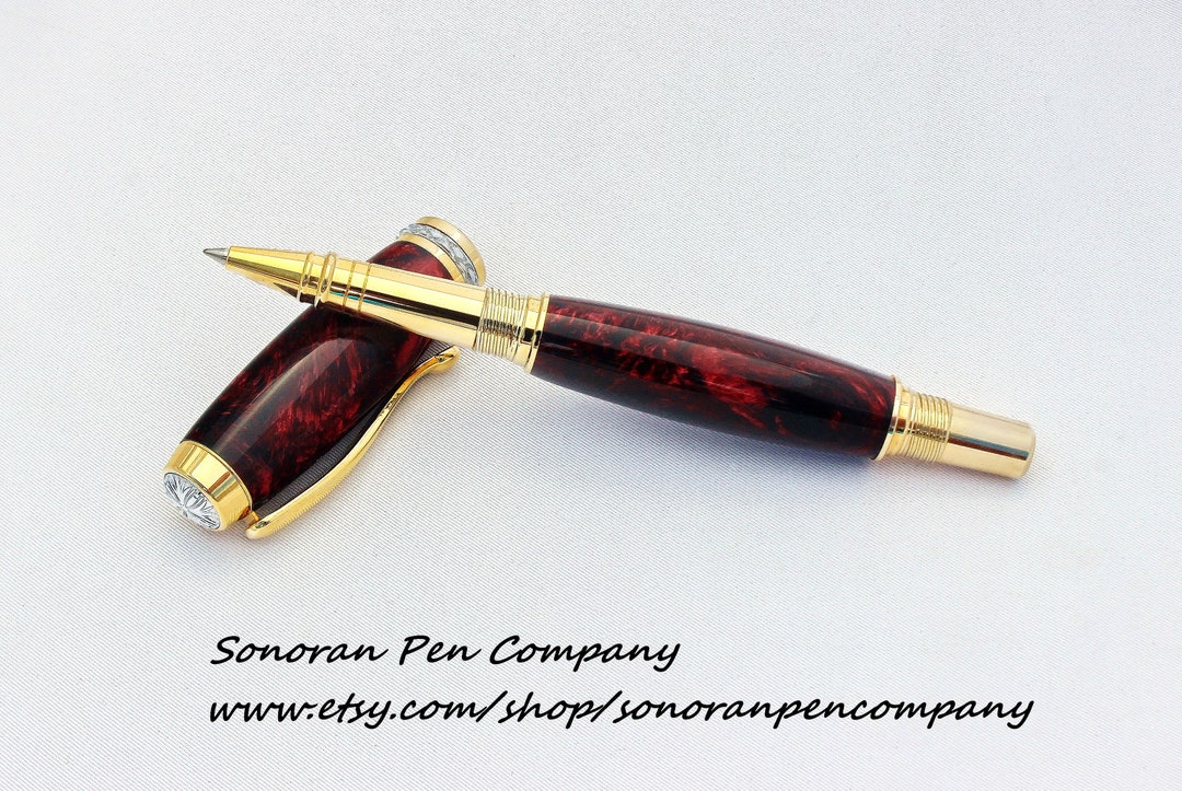 Triton Crimson Glow Fountain Pen OR Rollerball Pen Etsy