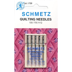 Sewing Machine Needles, Schmetz Quilting Needles, Assorted Needles, Size 90/14, Size 75/11, 5 Count 1739, Sewing Needles, Quilting Notions
