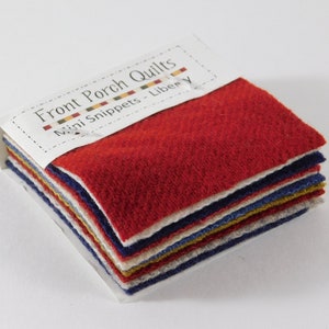 Mini Wool Charm Pack, Wool Fabric, Liberty Mini Charm Snippet, Front Porch Quilts, Precut Fabric, Ten 2.5 x 2.5, Mini Charm Pack