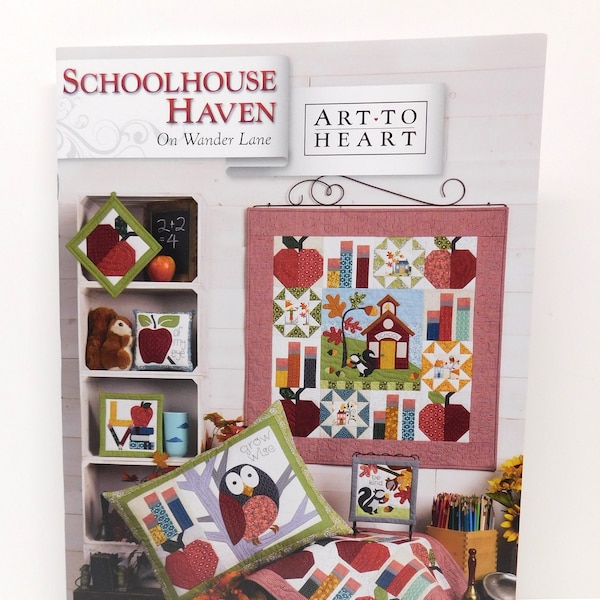 Schoolhouse Haven on Wander Lane #176P, BOM #9 Pattern, Sewing Applique, Nancy Halvorsen, Art to Heart, Block of the Month Pattern