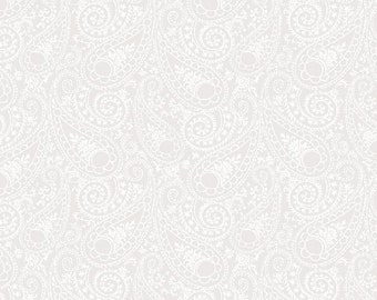 Juliette, Paisley White on White 29205 100, Angela Nickeas, Wilmington Prints, Quality Quilting Cotton, Fabric By The Yard
