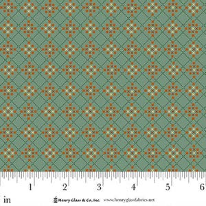 Preorder: Flower Pot Prints Garden Trellis Turquoise 1107-11, Kim Diehl, Henry Glass, Quality Cotton Fabric by the Half Yard, May 2026