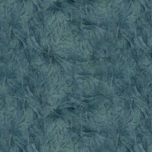 May include: A seamless pattern of blue and green watercolor leaves. The leaves are arranged in a swirling pattern, creating a sense of movement and depth. The background is a light blue color.