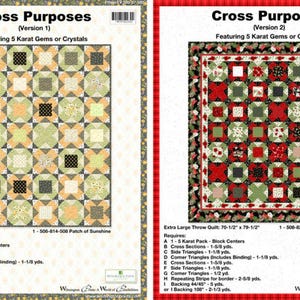 Cross Purposes Extra Large Throw Quilt Pattern, Paper Pattern, Precut Pattern, Charm Pack Pattern, Hard Copy Pattern, Wilmington Prints