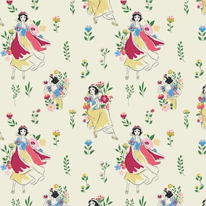 Snow White Meadow 102001-01, Licensed Disney Fabric, Licensed Fabric, Camelot Fabrics, Quilting Cotton, Fabric By The Yard and Half Yard