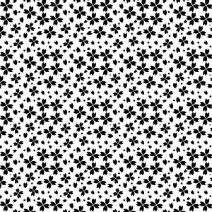 Illusion, Floral Grid White 66206-199, Black on White Fabric, Wilmington Prints, Quilting Cotton, Fabric By The Yard and Half Yard