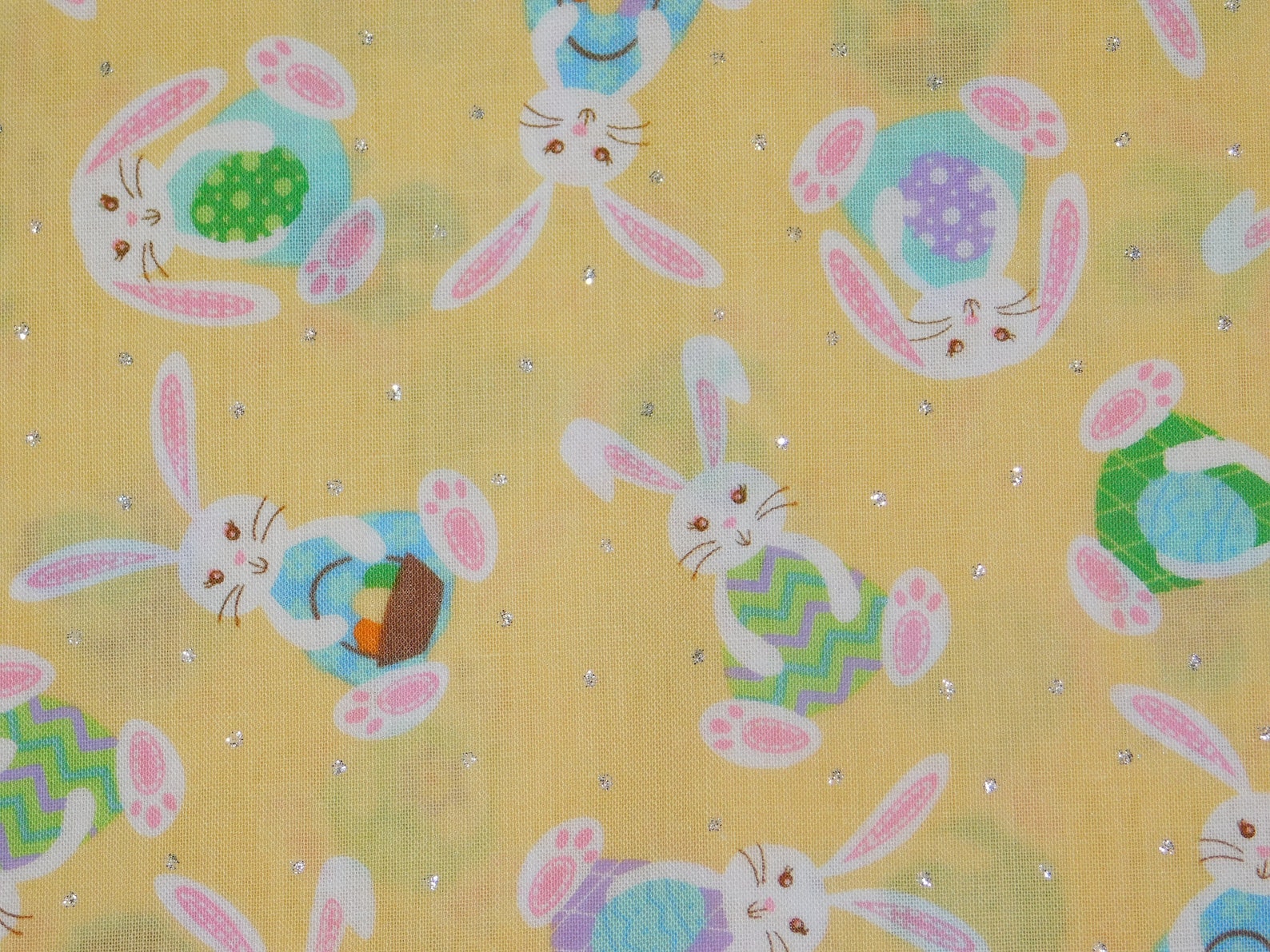Easter Fabric Bunny Fabric Rabbit Fabric Bunnies Carrying Etsy
