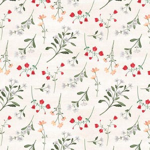 Peach Whispers, Small Flower Toss Cream 83320 273, Beth Grove, Wilmington Prints, Quality Quilting Cotton, Fabric By The Yard and Half Yard