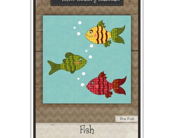 Fish Applique, Fusible Applique, Red Fish, Green Fish, Yellow Fish, Applique Pattern, Leanne Anderson, The Whole Country Caboodle