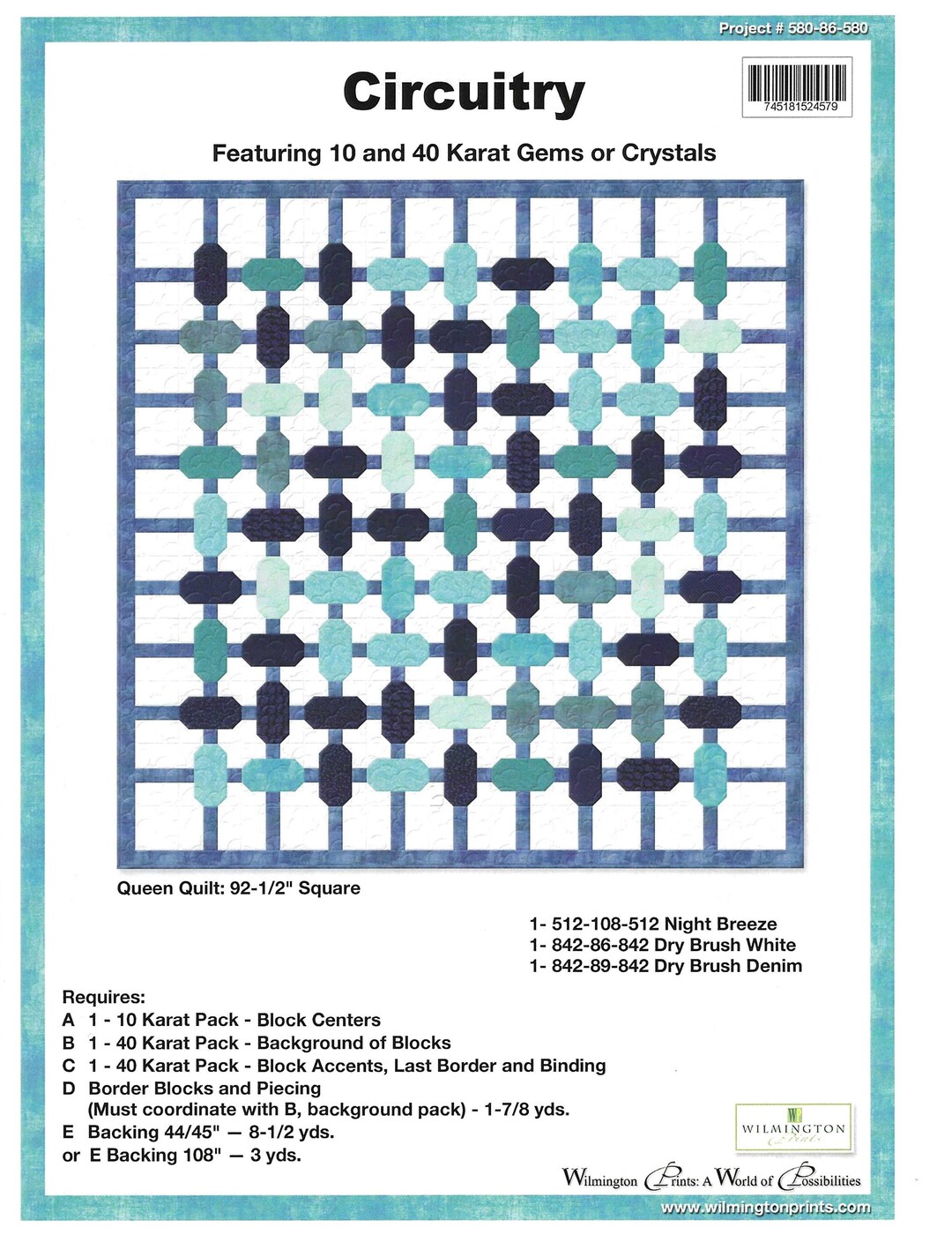 Circuitry Queen Quilt Pattern, Hard Copy Pattern, Precut Pattern, Jelly ...