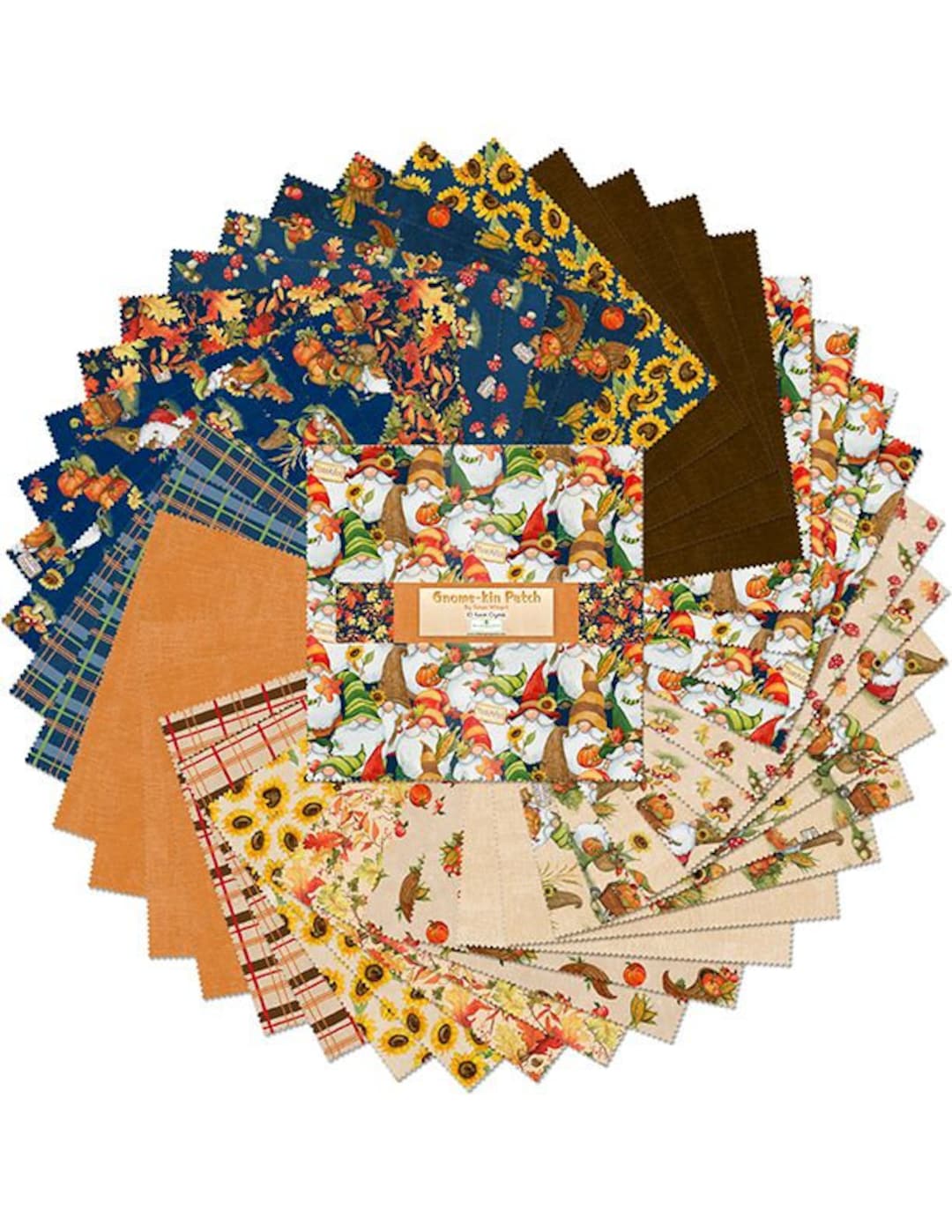 Kin Fabrics Gnome-kin Patch Layer Cake, Susan Winget, Wilmington Prints, Precut ...