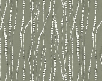 Au Naturel, Dotted Stripe Green 17823 711, Lisa Audit for Wilmington Prints, Quality Quilting Cotton Fabric, Priced/Sold by the Half Yard