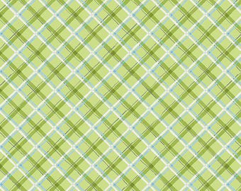 Gnome-Grown, Plaid Green 39877-741, Susan Winget, Wilmington Prints, Quality Quilting Cotton Fabric, Priced/Sold by the Half Yard