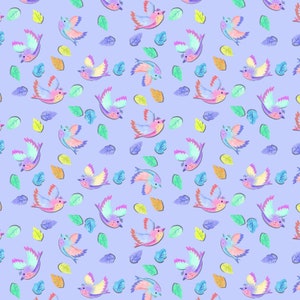 Moonbeams & Rainbows, Flying Bird Allover 376-5, Kate Mawdsley, Henry Glass, Quilting Cotton, Fabric By The Yard and Half Yard