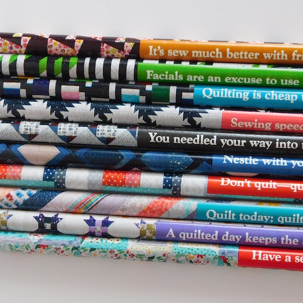 Quilt Sayings, Quilt Pencils, Laura Coia's Quilty Pencils, Gift for Quilter, Gift for Sewer, Quilting Gift, C&T Publishing