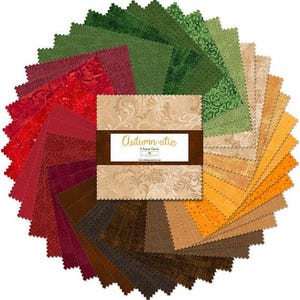 Autumn-atic Charm Pack, Wilmington Prints, 5x5 Precut Fabric Squares, Fall Quilting Cotton