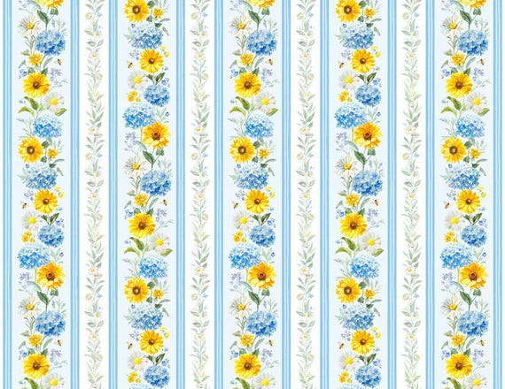 Bees & Blooms, Repeating Stripe 89281 415, Danhui Nai for