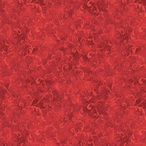 Wilmington Prints Essentials filigrane rouge 42324 333, coton à matelasser de qualité, tissu par mètre, demi-mètre, gros quart