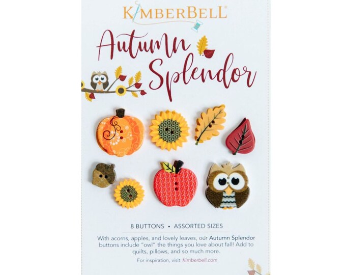 Kimberbell Autumn Splendor, 8 Decorative Buttons, Fall Buttons, Autumn ...