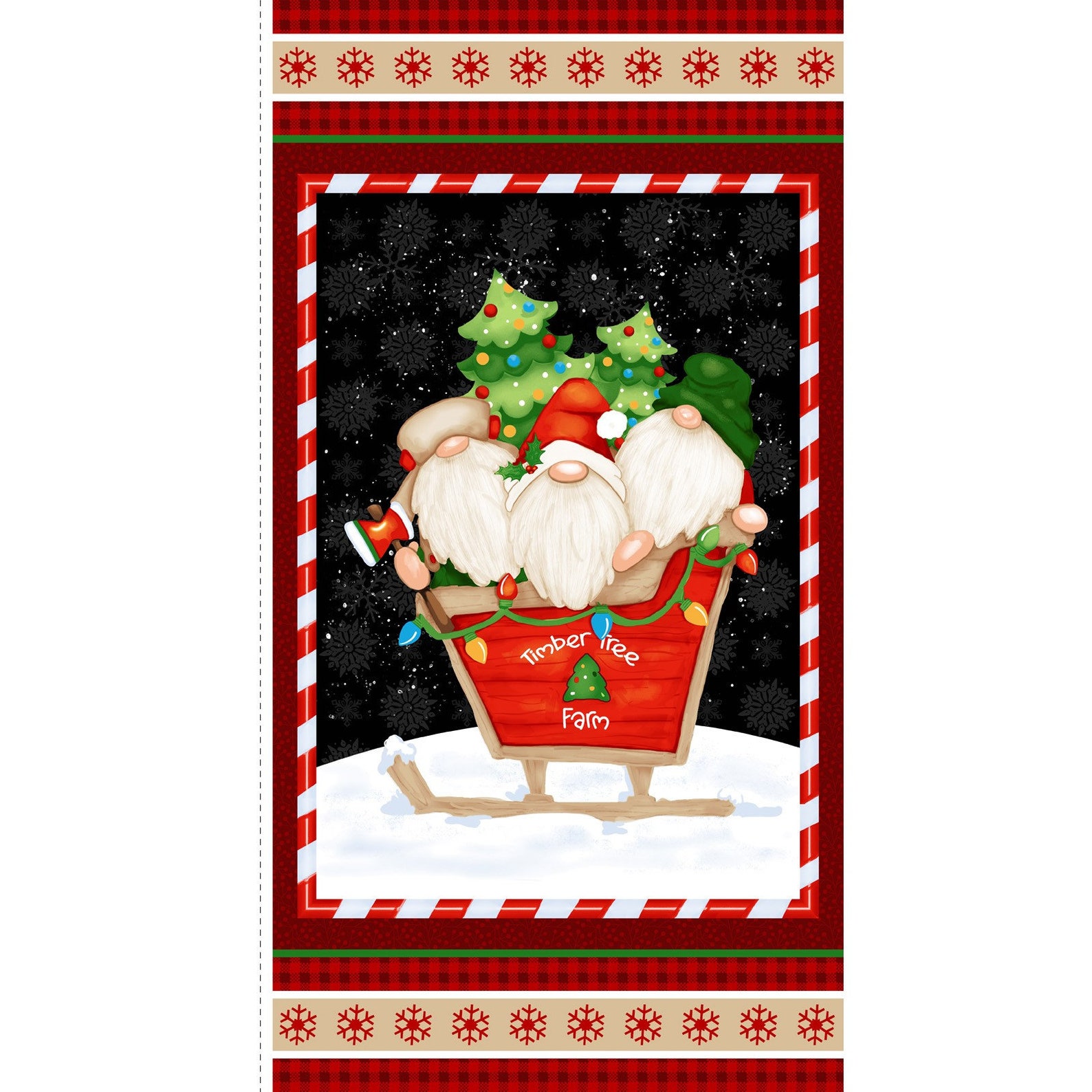 Fabric X'mas Standing Gnome