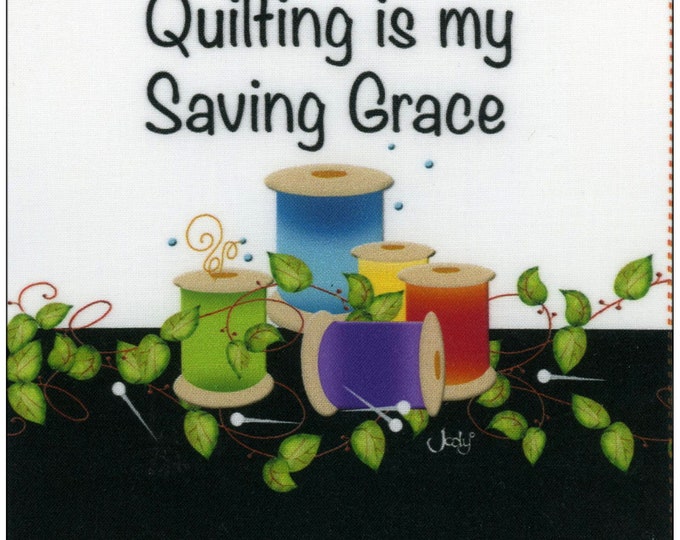 Spool Fabric Panel, Quilting Fabric Panel, 6x6 Fabric Art Panel, Saving Grace P614, Jody