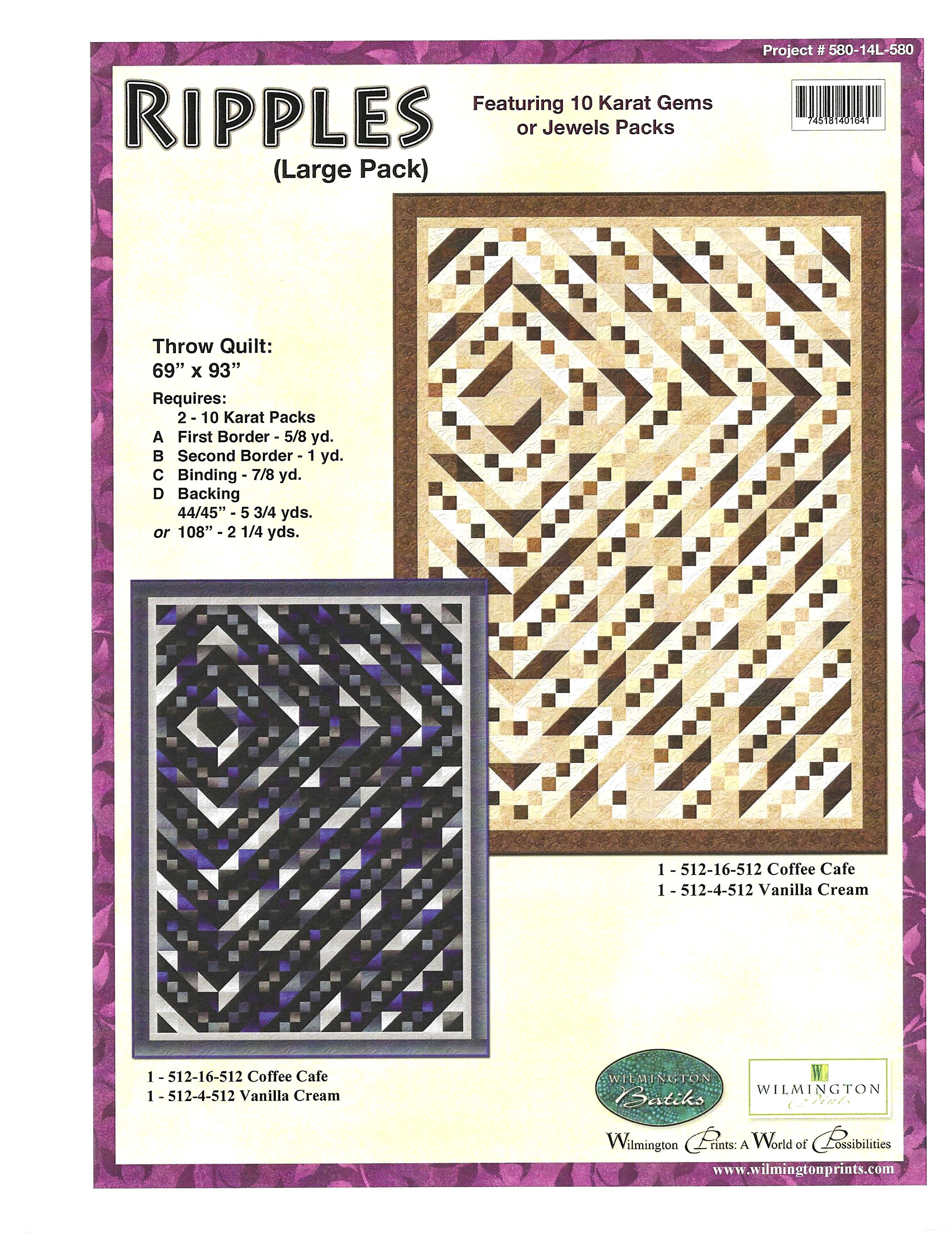 Ripples Throw Quilt Pattern, PDF Pattern, Precut Pattern, Layer Cake ...
