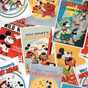 Classic Mickey Posters, SPR73661, Licensed Disney Fabric, Mickey Mouse, Springs Creative, Quilting Cotton, Fabric By The Yard and Half Yard