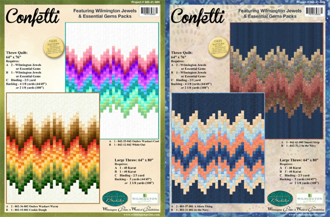 Confetti Quilt Pattern, Paper Quilt Pattern, Precut Quilt Pattern, Jelly Roll Pattern, Large