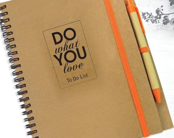 To Do List Notebook, Custom Journal, Personalised Notebook, Custom Quote, Personal Travel Notebook, Spiral Notebook, Writing Notepad