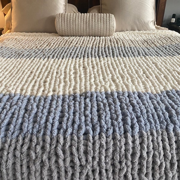 King Size Red Chunky Blanket Etsy