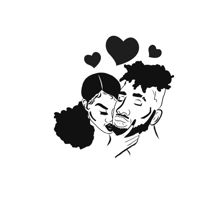 Anniversary Black Couple Relationships Black Woman Black | Etsy