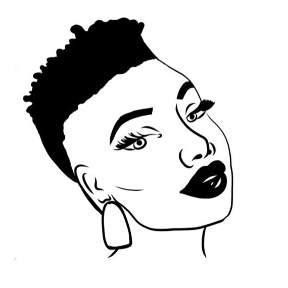 Short Mohawk Black Woman Svg Afro Curly Beauty Salon Pretty Girl Female Hair Svg Eps Jpg Vector Clipart Cutting Circuit Design Tshirt
