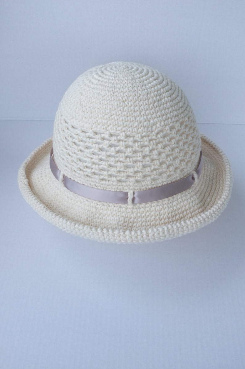Crochet Summer Hat Cotton Sun Hat Wide Brimmed Beach Hat Gift for Her Church Hat Garden Party Hat Cool Hats Christmas Gift for Her