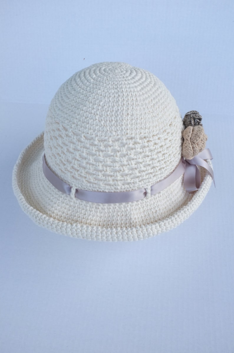 Crochet Summer Hat Cotton Sun Hat Wide Brimmed Beach Hat Gift for Her Church Hat Garden Party Hat Cool Hats Christmas Gift for Her