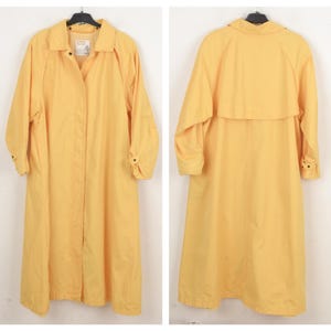 London fog towne women&#39;s 80&#39;s raincoat belted us 16 reg, yellow vintage coat trench mac jacket xl retro mod style uk 20 rain classic 5b