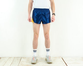 WOLF homme vintage des années 90 Sprinter short léger W32-34 tronc extensible butin bleu sport coureur jogging soyeux marathon Made in UK Sportswear 4k