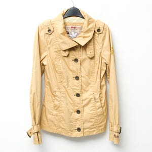 Khujo nancy womens s jacket trench coat rain mac beige top outdoor waxed cotton Urban Winter Trendy Fall Autumn Designer Functional Outdoor
