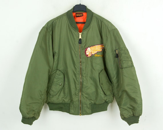 Vintage BON JOVI Brockum Men L Insulated Bomber Jacket Coat