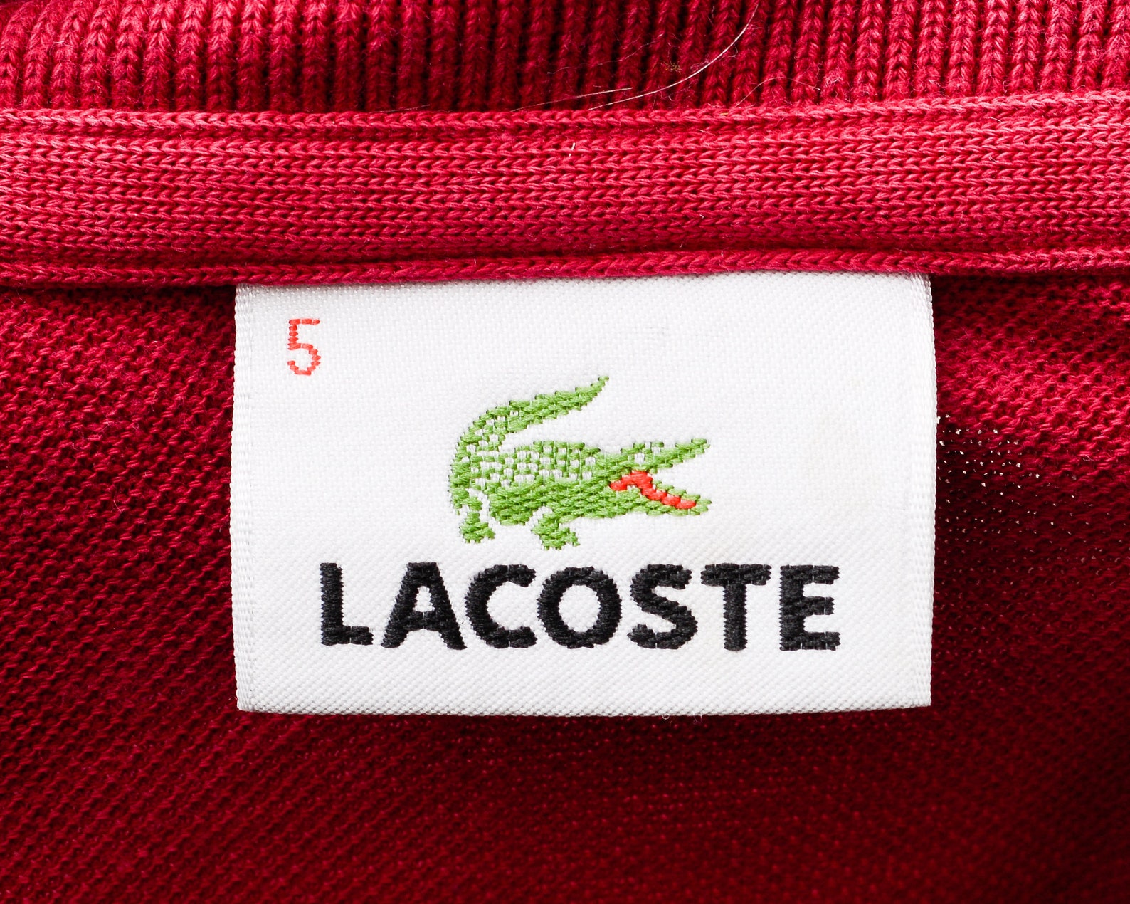 LACOSTE Vintage Polo Shirt Men's L Size FR 5 Burgundy | Etsy