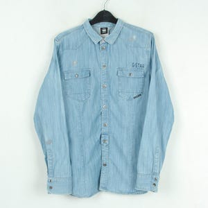 G star raw legion slim denim shirt women l jean jacket long sleeve button up top Urban Streetwear edgy military field stylish dutch