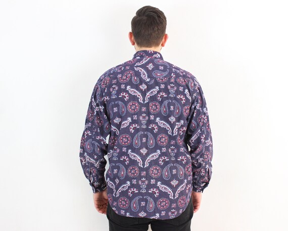 Vintage LEVI'S Mens L Paisley Over Shirt Purple M… - image 3