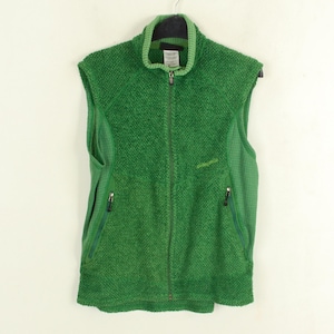 PATAGONIA Vintage Men&#39;s M Green Fleece Vest, full zip up Sleeveless Windbreaker, Warm Gilet Tank Jumper Waistcoat Bodywarmer Jacket 4d