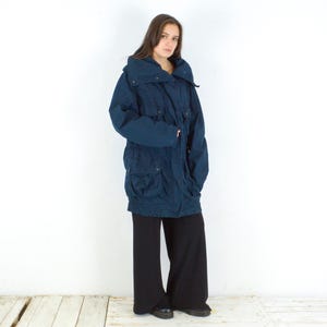 vintage polo jeans company l trench-coat imperméable pardessus mac veste vêtement d&#39;extérieur printemps automne automne cothing dames bleu marine 3n