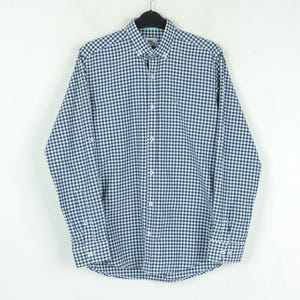 Vintage LACOSTE Men S Small Button Up Shirt Long Sleeve Neck Size 39, Check Cotton Plaid Casual Top Festival Polo Rugby Formal Summer y2k 3k