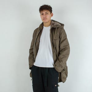 German Army Vintage Men&#39;s 3XL Military Jacket Parka 2in1 Coat Faux Sherpa EU 58 Khaki 1980&#39;s Fur Lining Warm Winter Hooded Germany xxxl 4a
