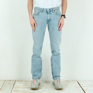 LEVI STRAUSS 511 Vintage Men&#39;s W32 L34 Slim Fit Straight Leg Jeans Denim Pants Trousers Light Blue Everyday Zip Fly Streetwear Casual 4k