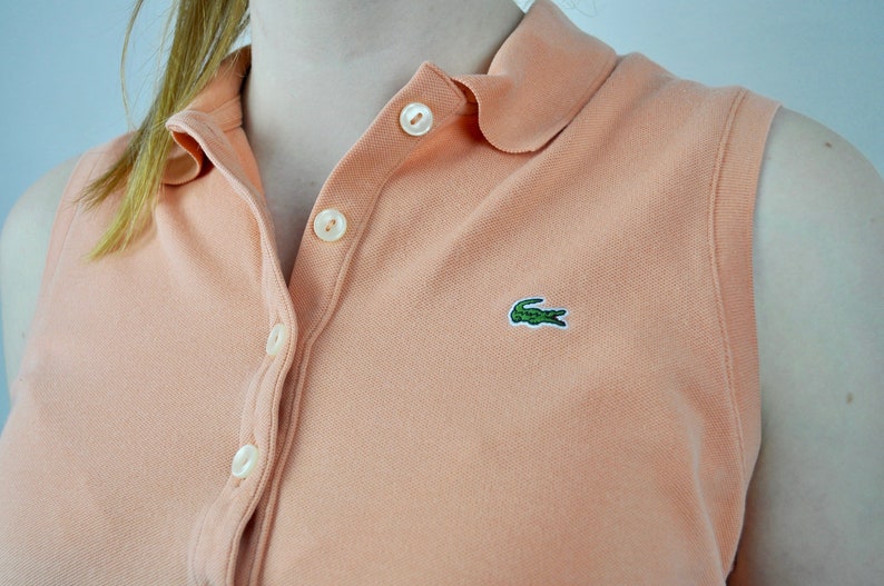 Lacoste Ladies Vintage Shirt Medium Size 40 Women/'s Top Vest 1990s Tennis Mommy Pink Peach Colour Light Summer Look Fresh Bright Sleeveless