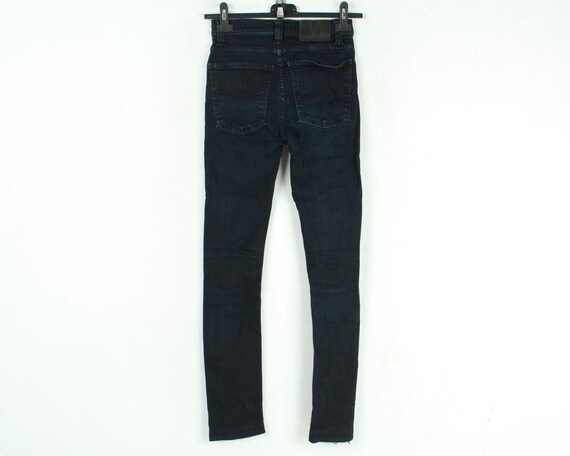Nudie jeans HIGH KAI Nudie High Kai Slim Jeans - Organic Denim Grey Black Stripe