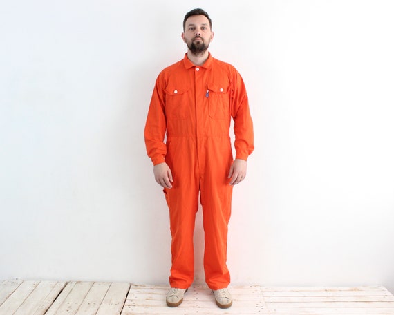 Bjornklader Vintage Mens L Worker Overalls Boilersuit Coverall Jumpsuit EU  52 Workwear Chore Orange French Work Workgear Trousers Utility 3o 